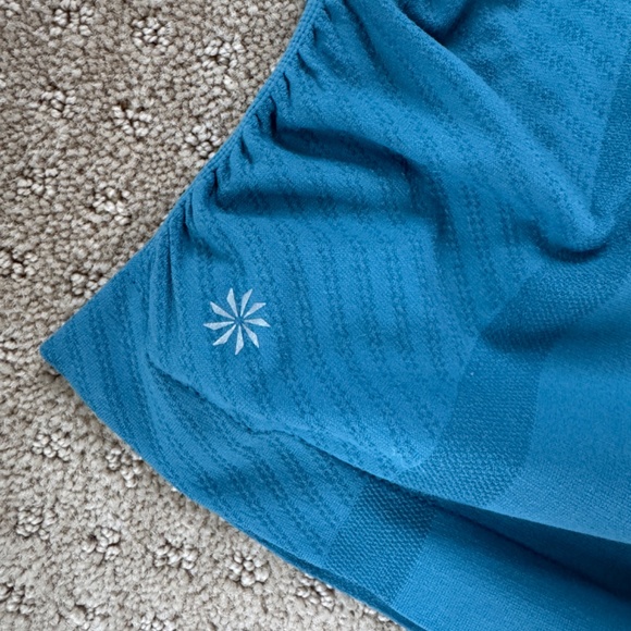Athleta Speedlight Tee Ruched Side Short Sleeve, Blue, Medium - Picture 2 of 4